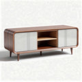 Meuble tv en bois avec portes blanches 150 x 50 x 50 cm