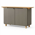 Buffet en bois et MDF gris avec portes coulissantes dimensions 120 x 40 x 80cm