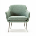 Fauteuil en tissu vert avec pieds en métal dimensions 75 x 75 x 80cm
